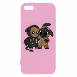 Чехол для iPhone5/5S/SE Groot And Toothless - PrintSalon