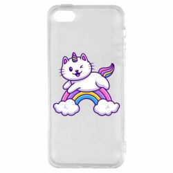 Чехол для iPhone5/5S/SE Котик-единорог - PrintSalon