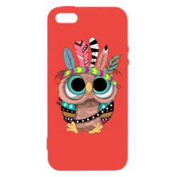 Чехол для iPhone5/5S/SE Little owl with feathers - PrintSalon