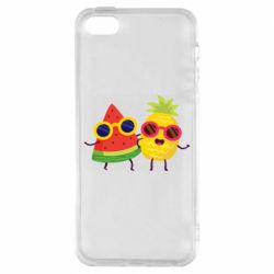 Чехол для iPhone5/5S/SE Pineapple with watermelon - PrintSalon