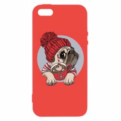 Чехол для iPhone5/5S/SE Pug And Coffee - PrintSalon