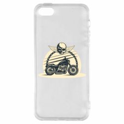 Чехол для iPhone5/5S/SE Skull and Bike - PrintSalon