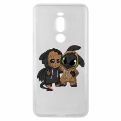 Чехол для Meizu Note 8 Groot And Toothless - PrintSalon