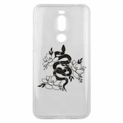 Чехол для Meizu X8 Snake with flowers - PrintSalon