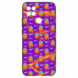 Чехол для Oppo A15s/A15 Among Us and grunge background - PrintSalon