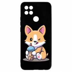 Чехол для Oppo A15s/A15 Собачька пьет боба ти - PrintSalon
