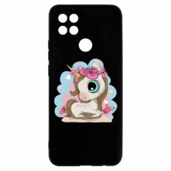 Чехол для Oppo A15s/A15 Unicorn with flowers - PrintSalon