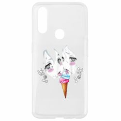 Чехол для Oppo A31 Ahegao girl eating ice cream - PrintSalon