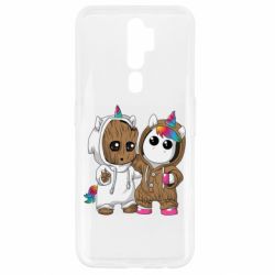 Чехол для Oppo A5/A9 2020 Baby Groot And Unicorn - PrintSalon