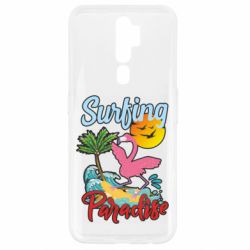Чехол для Oppo A5/A9 2020 Surfing Paradise Flamingo - PrintSalon