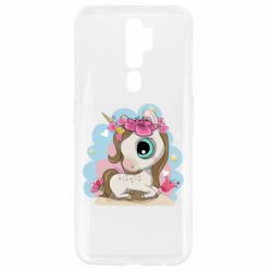 Чехол для Oppo A5/A9 2020 Unicorn with flowers - PrintSalon