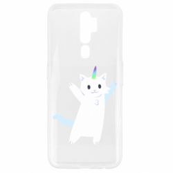 Чехол для Oppo A5/A9 2020 White cheerful cat - PrintSalon