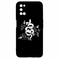 Чехол для Oppo A52/A72/A92 Snake with flowers - PrintSalon