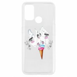 Чехол для Oppo A53/A32/A33 Ahegao girl eating ice cream - PrintSalon