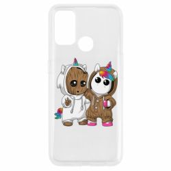 Чехол для Oppo A53/A32/A33 Baby Groot And Unicorn - PrintSalon