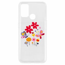Чехол для Oppo A53/A32/A33 Flowers and Butterflies - PrintSalon