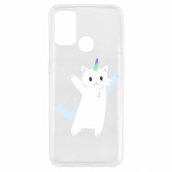 Чехол для Oppo A53/A32/A33 White cheerful cat