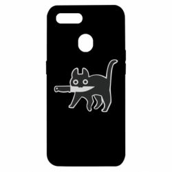 Чехол для Oppo A5s/A12 Cat with a knife - PrintSalon