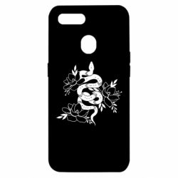 Чехол для Oppo A5s/A12 Snake with flowers - PrintSalon