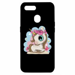 Чехол для Oppo A5s/A12 Unicorn with flowers - PrintSalon