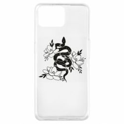 Чехол для Oppo A73 Snake with flowers - PrintSalon