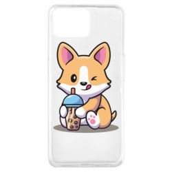 Чохол для Oppo A73Песик п'є боба ти-PrintSalon Чохол для Oppo A73Песик п'є боба ти