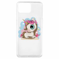 Чехол для Oppo A73 Unicorn with flowers - PrintSalon