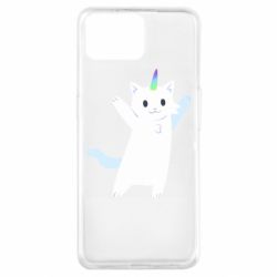 Чехол для Oppo A73 White cheerful cat - PrintSalon