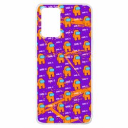 Чехол для Oppo A74 4G Among Us and grunge background - PrintSalon