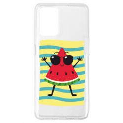 Чехол для Oppo A74 4G Арбуз на пляже - PrintSalon
