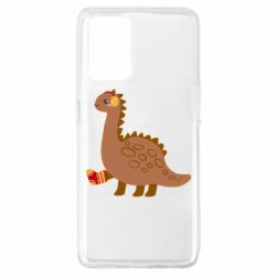 Чехол для Oppo A74 4G Dinosaur in sock - PrintSalon