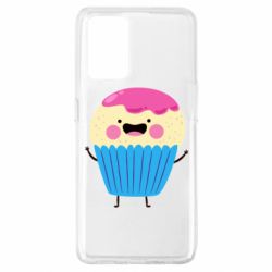 Чехол для Oppo A74 4G Funny cupcake with smile - PrintSalon