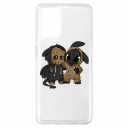 Чехол для Oppo A74 4G Groot And Toothless - PrintSalon