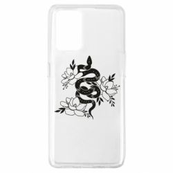 Чехол для Oppo A74 4G Snake with flowers - PrintSalon