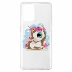 Чехол для Oppo A74 4G Unicorn with flowers - PrintSalon