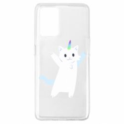 Чехол для Oppo A74 4G White cheerful cat - PrintSalon