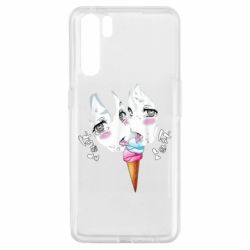 Чехол для Oppo A91/Reno3 Ahegao girl eating ice cream - PrintSalon