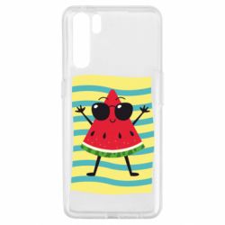 Чехол для Oppo A91/Reno3 Арбуз на пляже - PrintSalon