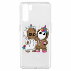 Чехол для Oppo A91/Reno3 Baby Groot And Unicorn - PrintSalon