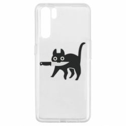 Чехол для Oppo A91/Reno3 Cat with a knife - PrintSalon