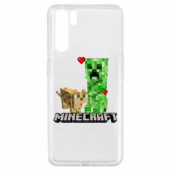 Чехол для Oppo A91/Reno3 Creeper and Cat - PrintSalon