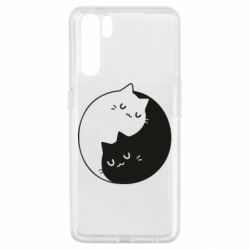 Чехол для Oppo A91/Reno3 Cute yin yang cats - PrintSalon
