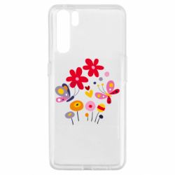 Чехол для Oppo A91/Reno3 Flowers and Butterflies - PrintSalon