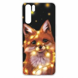 Чохол для Oppo A91 / Reno3Fox And Christmas Lights - PrintSalon