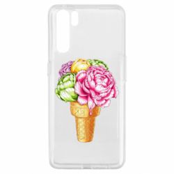 Чехол для Oppo A91/Reno3 Ice cream flowers - PrintSalon