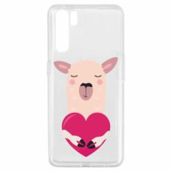 Чохол для Oppo A91 / Reno3Lama with heart - PrintSalon