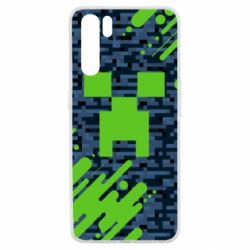 Чехол для Oppo A91/Reno3 Minecraft Creeper - PrintSalon