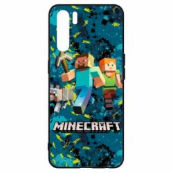Чохол для Oppo A91 / Reno3Minecraft Steve Alex And Dog - PrintSalon
