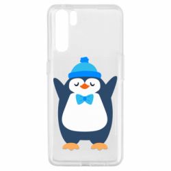 Чехол для Oppo A91/Reno3 Penguin in a hat - PrintSalon