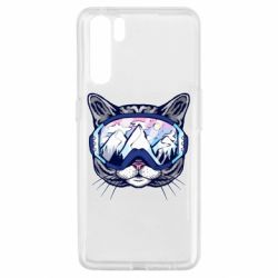 Чехол для Oppo A91/Reno3 Snowboard Cat - PrintSalon